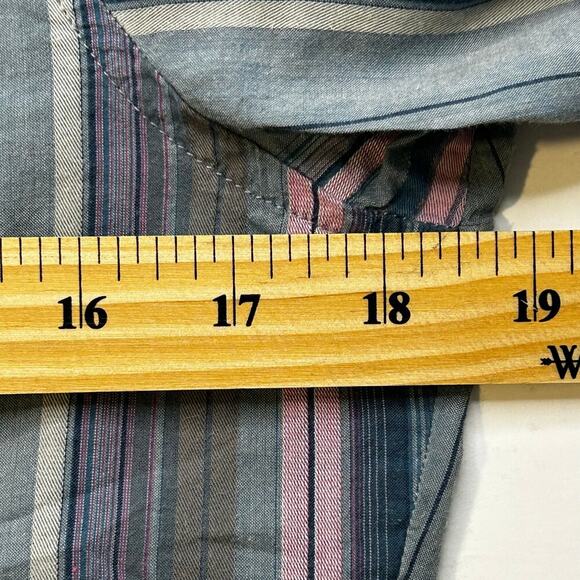 The North Face women's organic cotton striped snap button down 3/4 sleeve size M - Picture 10 of 14
